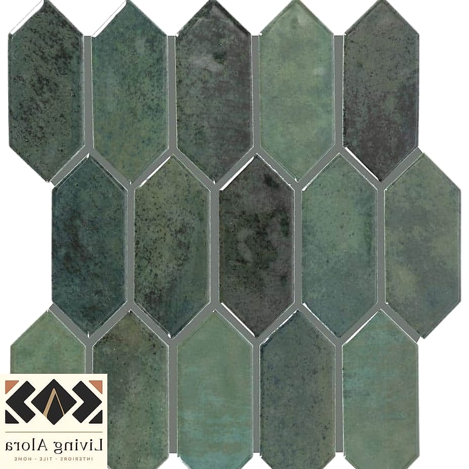 Glossy Picket Tile for Small, Light-Starved Bathrooms