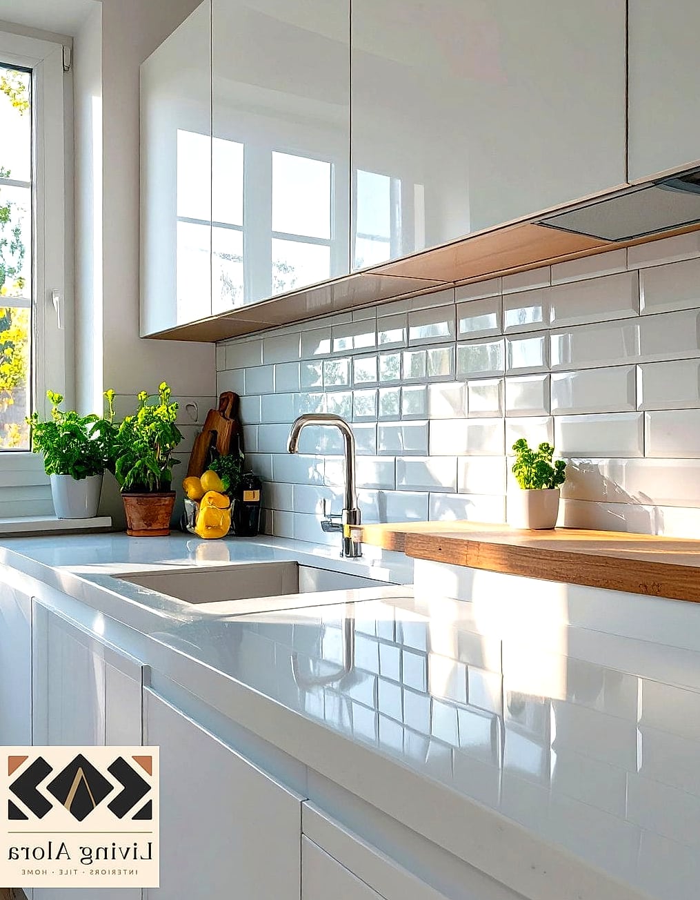 25 Backsplash Ideas for Small Kitchen Ideas to Inspire Your Next Renovation 15 Glossy Tile to Bounce Light