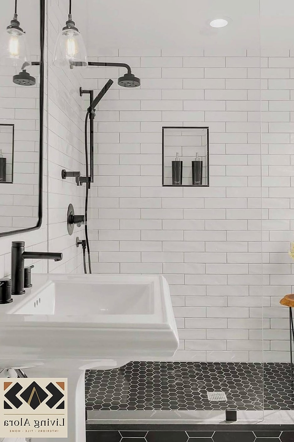 21 White Bathroom Ideas That Maximize Style and Function 13 Glossy White Subway Tile Full Shower Surround