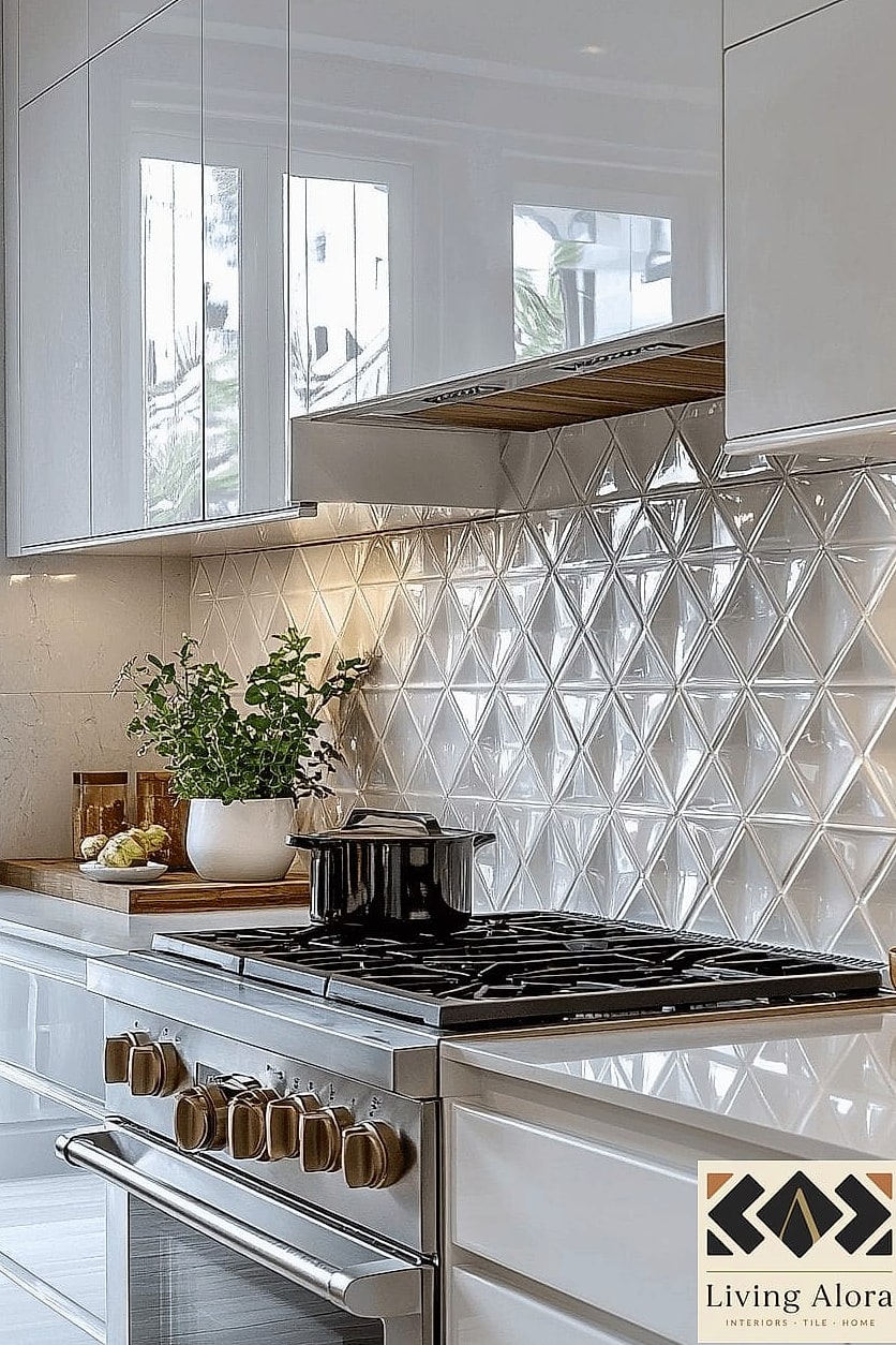 19 Modern Porcelain Backsplash Ideas That Prove This Trend Is Here to Stay 12 Glossy White Porcelain with Thin Grout Lines