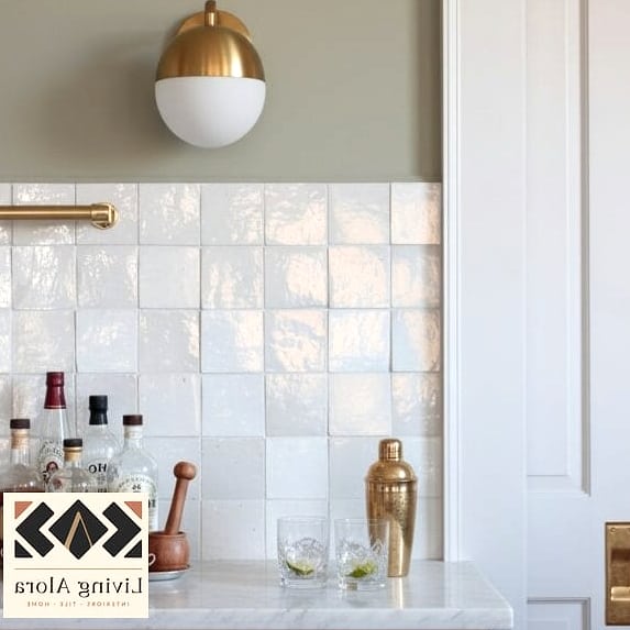 25 Glossy White Backsplash Ideas That Are Absolutely Worth It 3 Glossy White Zellige Tile