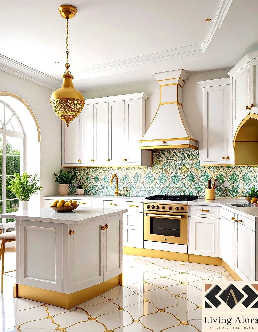 19 Gold Backsplash Ideas That Will Transform Your Space 15 Gold Arabesque Tile