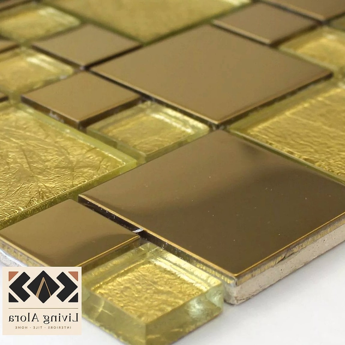 Gold Metal Tile Trim as an Accent Border
