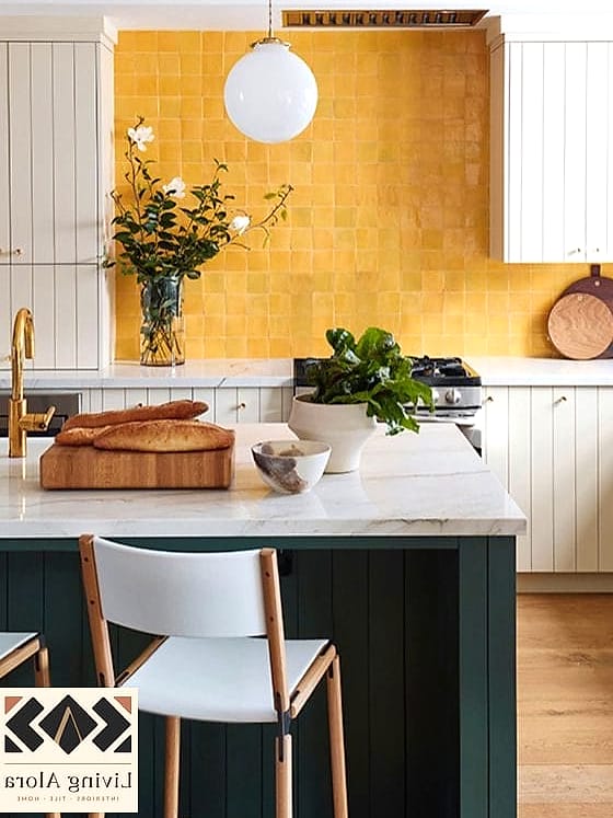 19 Gold Backsplash Ideas That Will Transform Your Space 5 Gold Zellige Tile