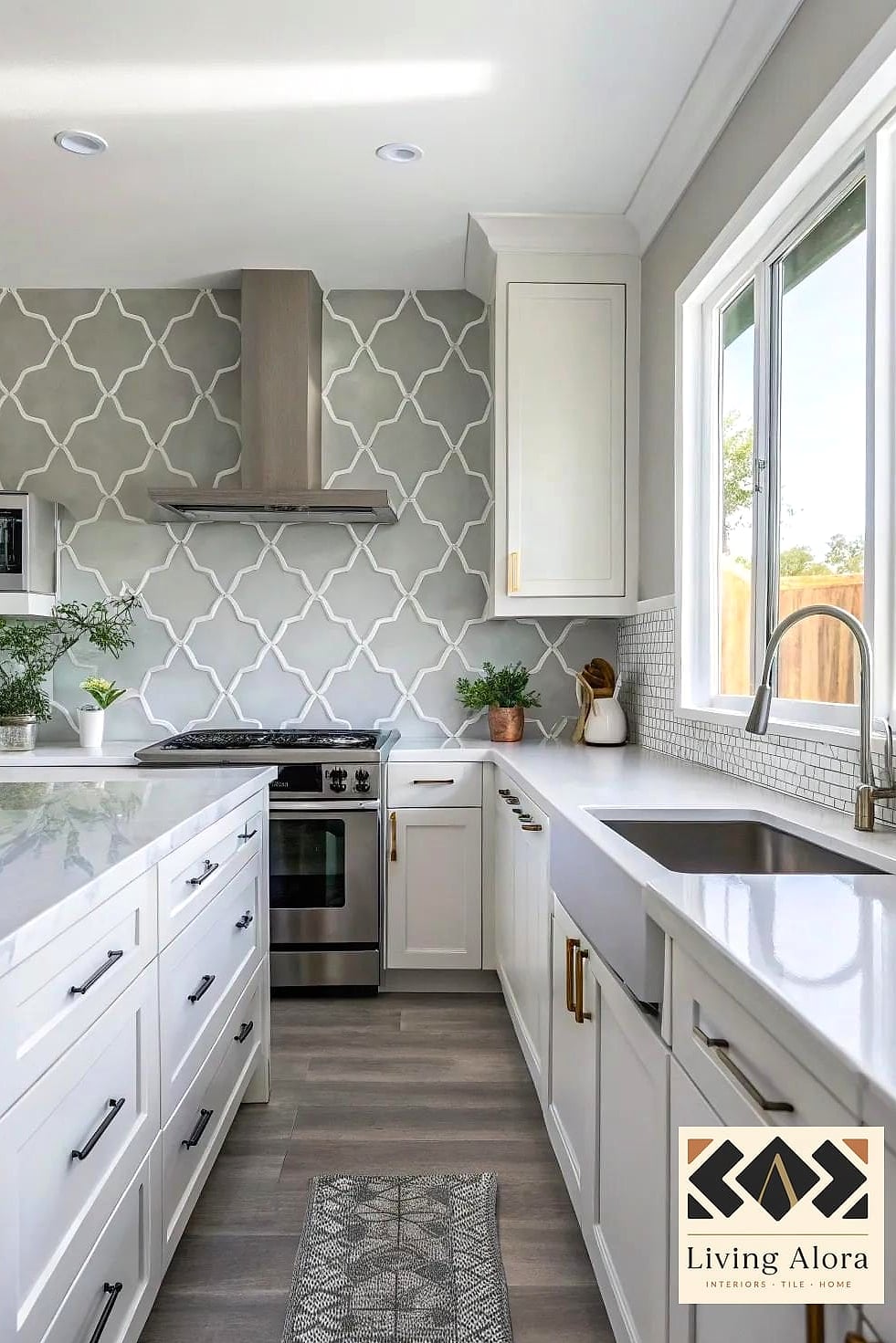 Gray Arabesque Tile