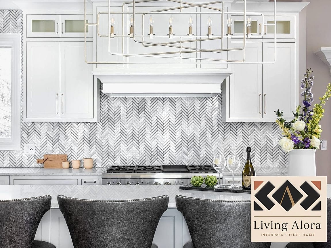 21 Marble Herringbone Backsplash Ideas That Look Expensive But Aren't 11 Gray and White Marble Herringbone Mix