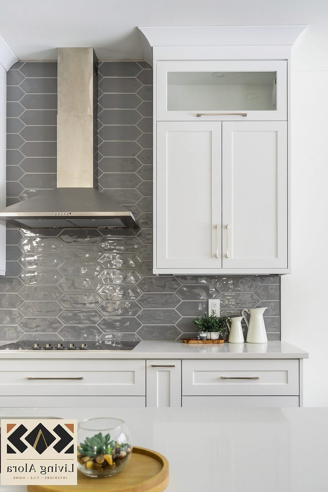 Gray and White Two-Tone Backsplash
