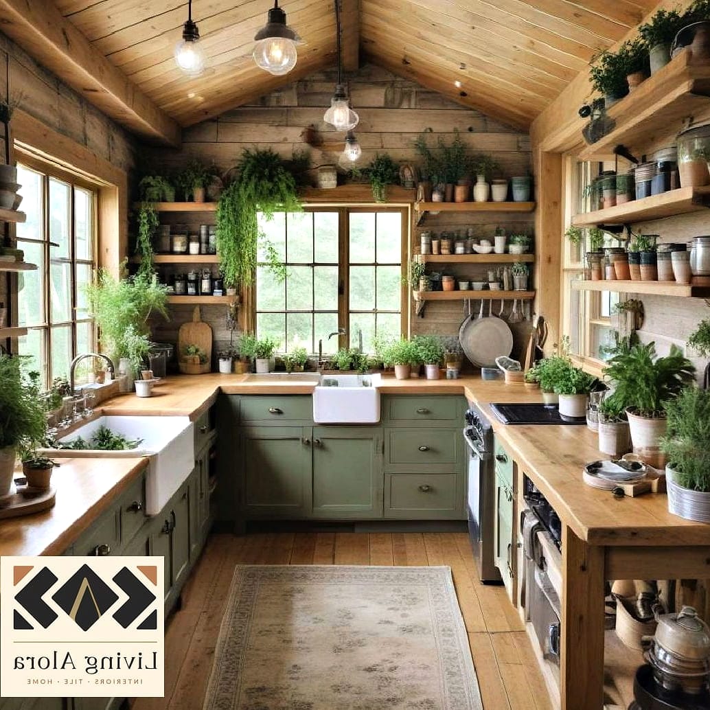 Greenery and Fresh Herbs on the Windowsill