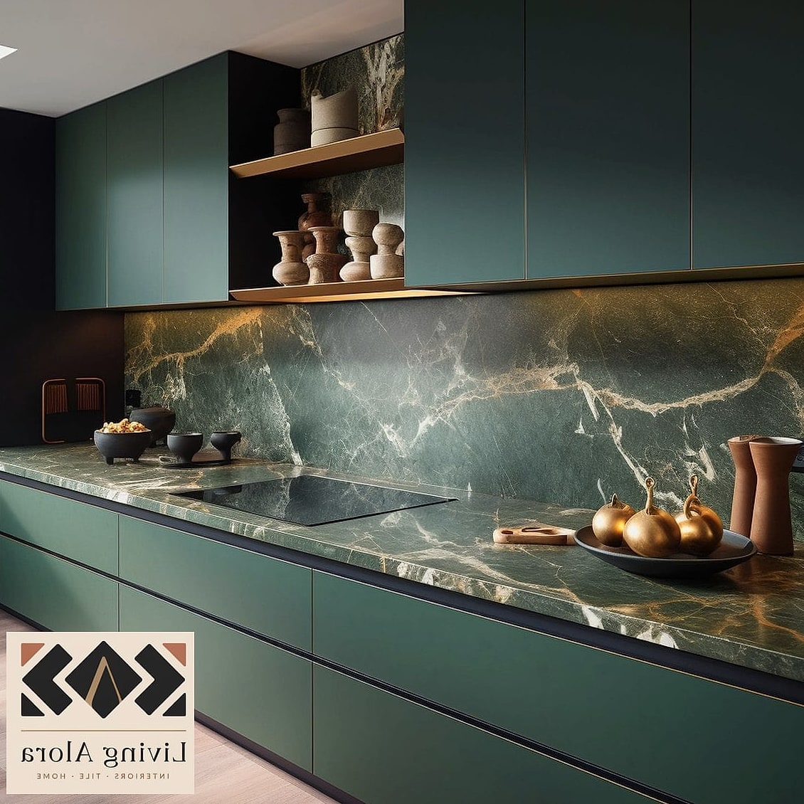Green Marble Backsplash