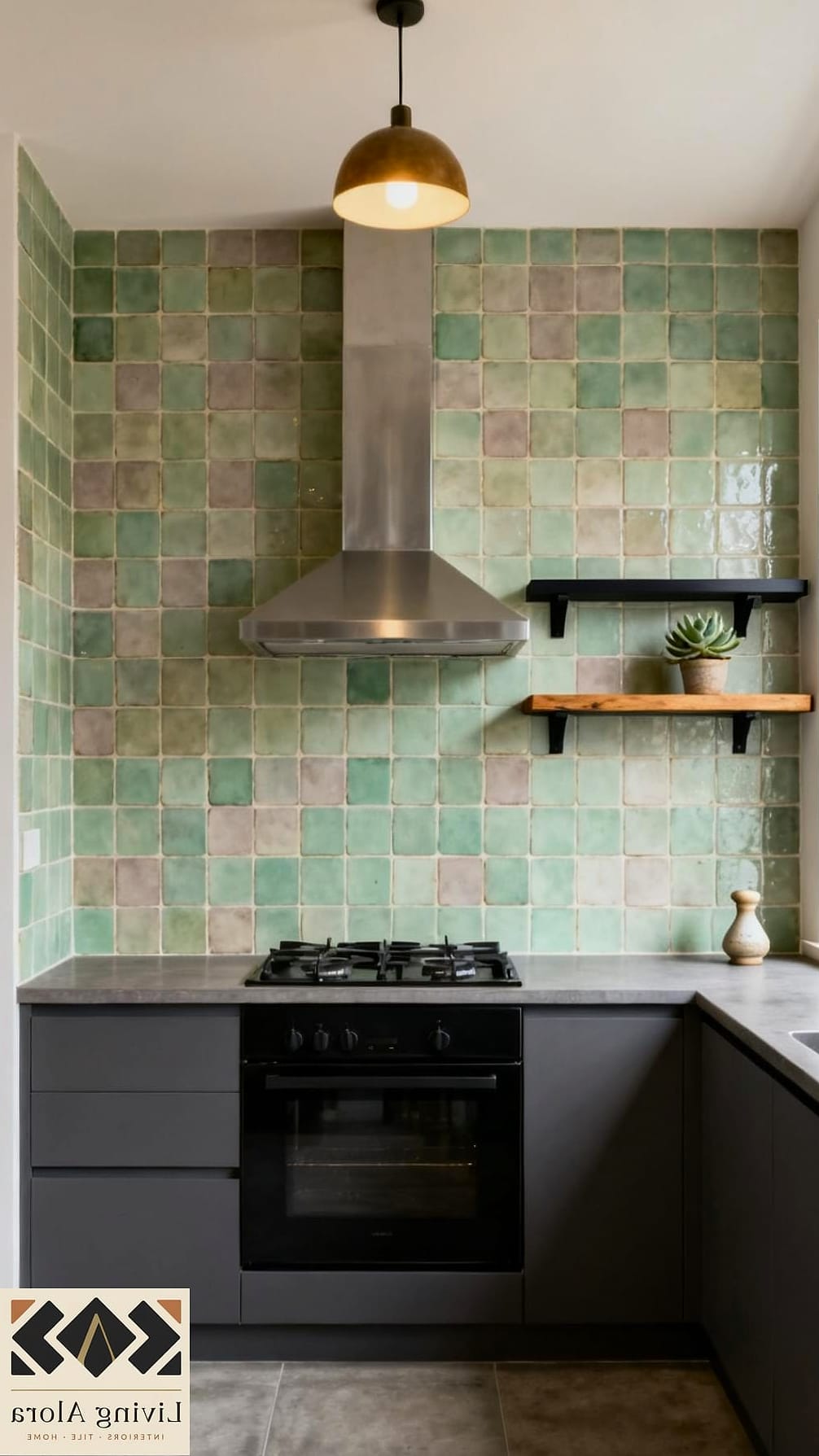 Handmade Ceramic Tile in Deep Jewel Tones