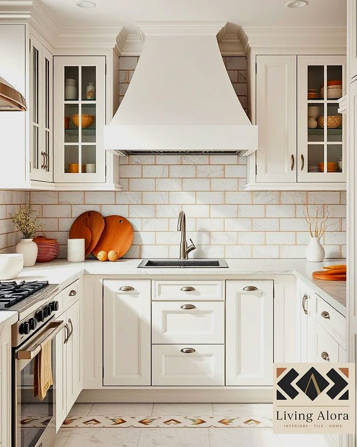 16 Backsplash for White Cabinets Ideas That Look Expensive But Aren't 11 Handmade-Look Ceramic Tile with Irregular Edges