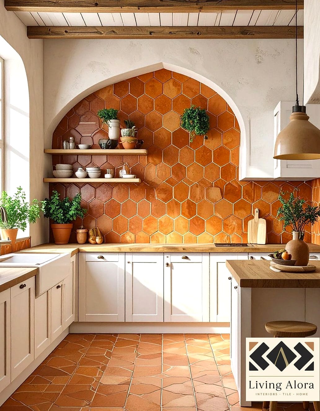 25 Backsplash for White Quartz Countertops Ideas From Homes We Absolutely Love 13 Handmade Terracotta-Inspired Tile