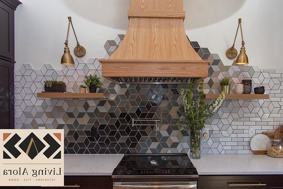17 Handmade Tile Ideas That Will Transform Your Space 12 Handmade Tile Backsplash Behind Open Shelving