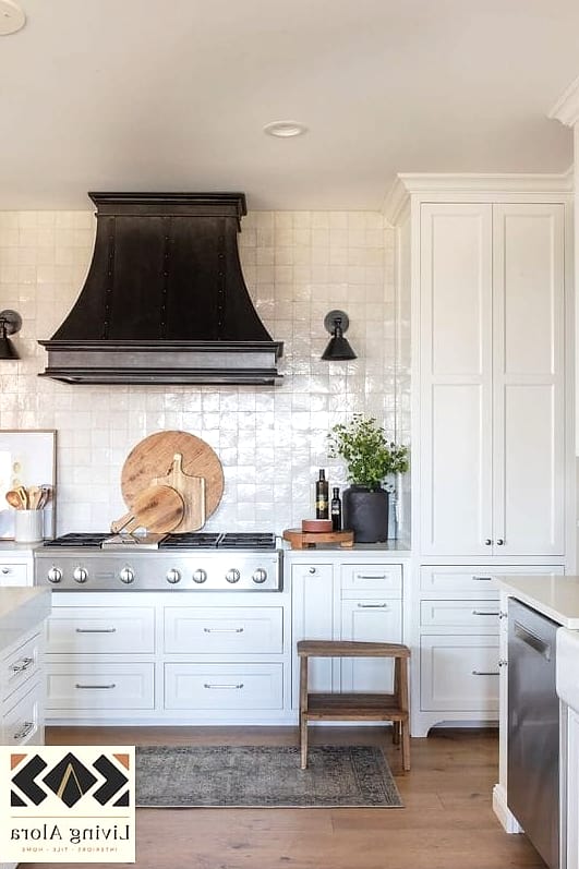 9 White Subway Backsplash Ideas That Work in Any Size Home 9 Handmade Zellige-Style White Tile