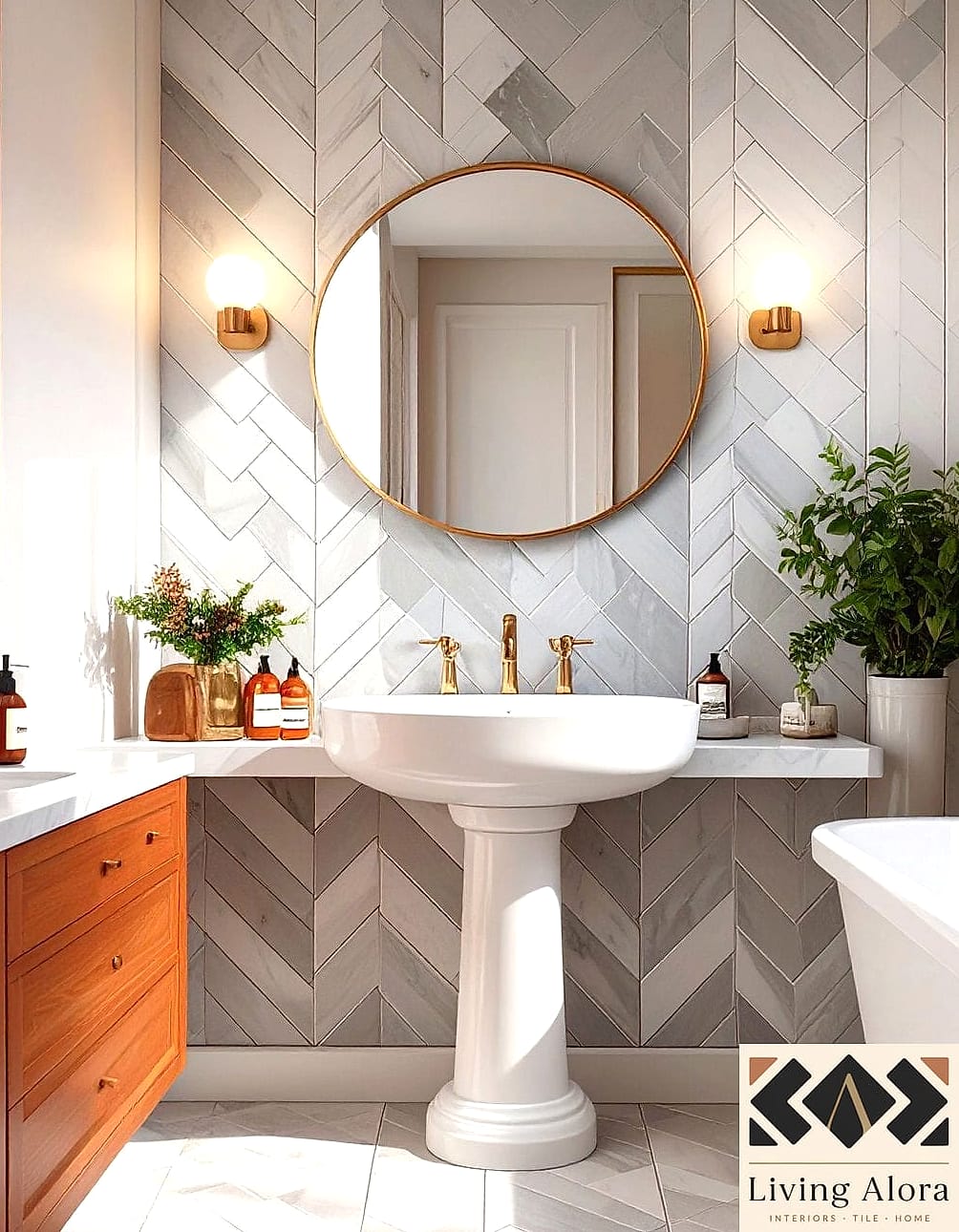 30 Herringbone Tile Ideas That Maximize Style and Function 7 Herringbone Accent Wall
