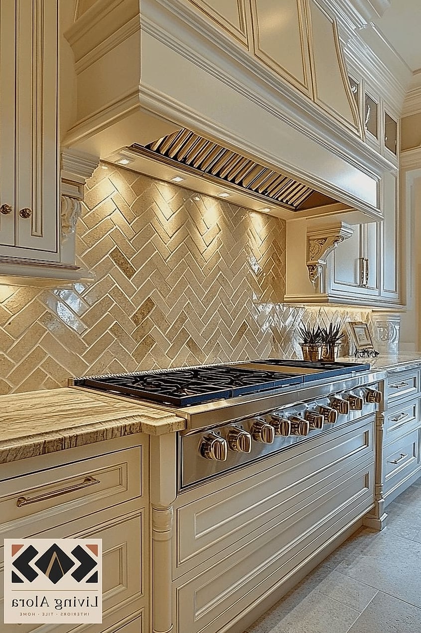 14 Marble Backsplash Ideas That Are Absolutely Worth It 4 Herringbone Marble Mosaic