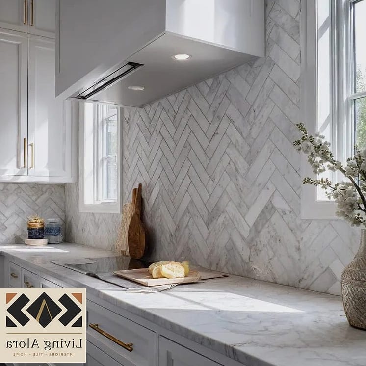 Herringbone Mosaic Pattern for Visual Movement