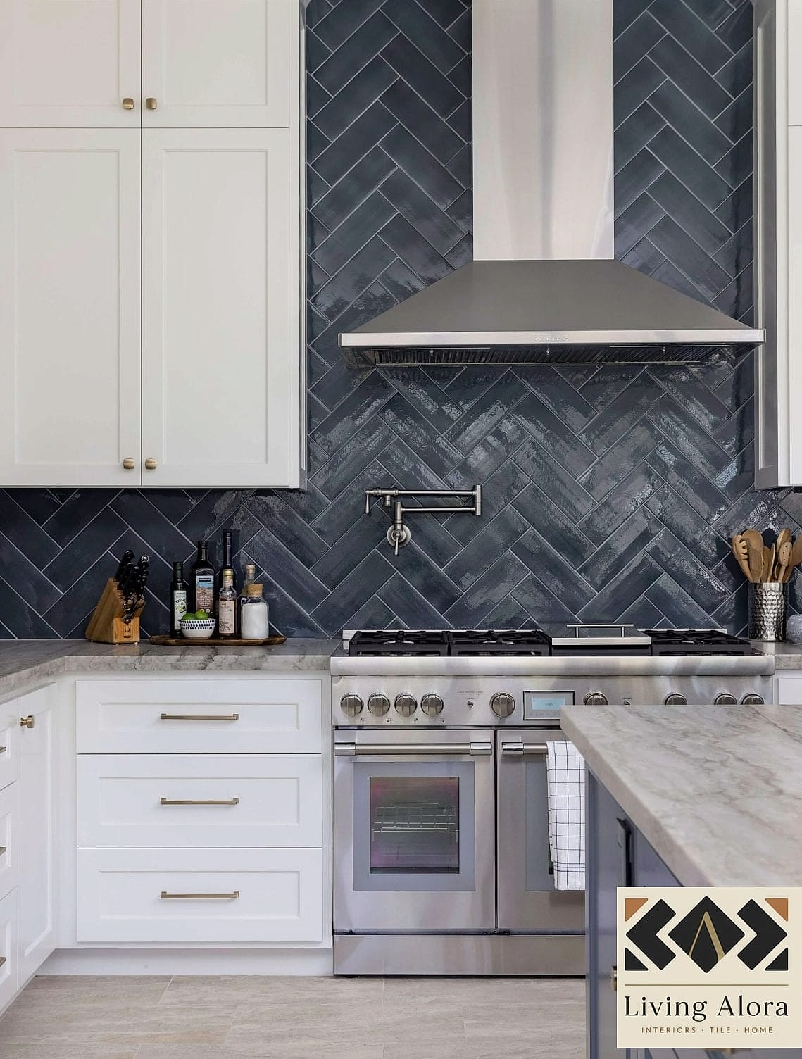 Herringbone Pattern Cuts for Visual Movement