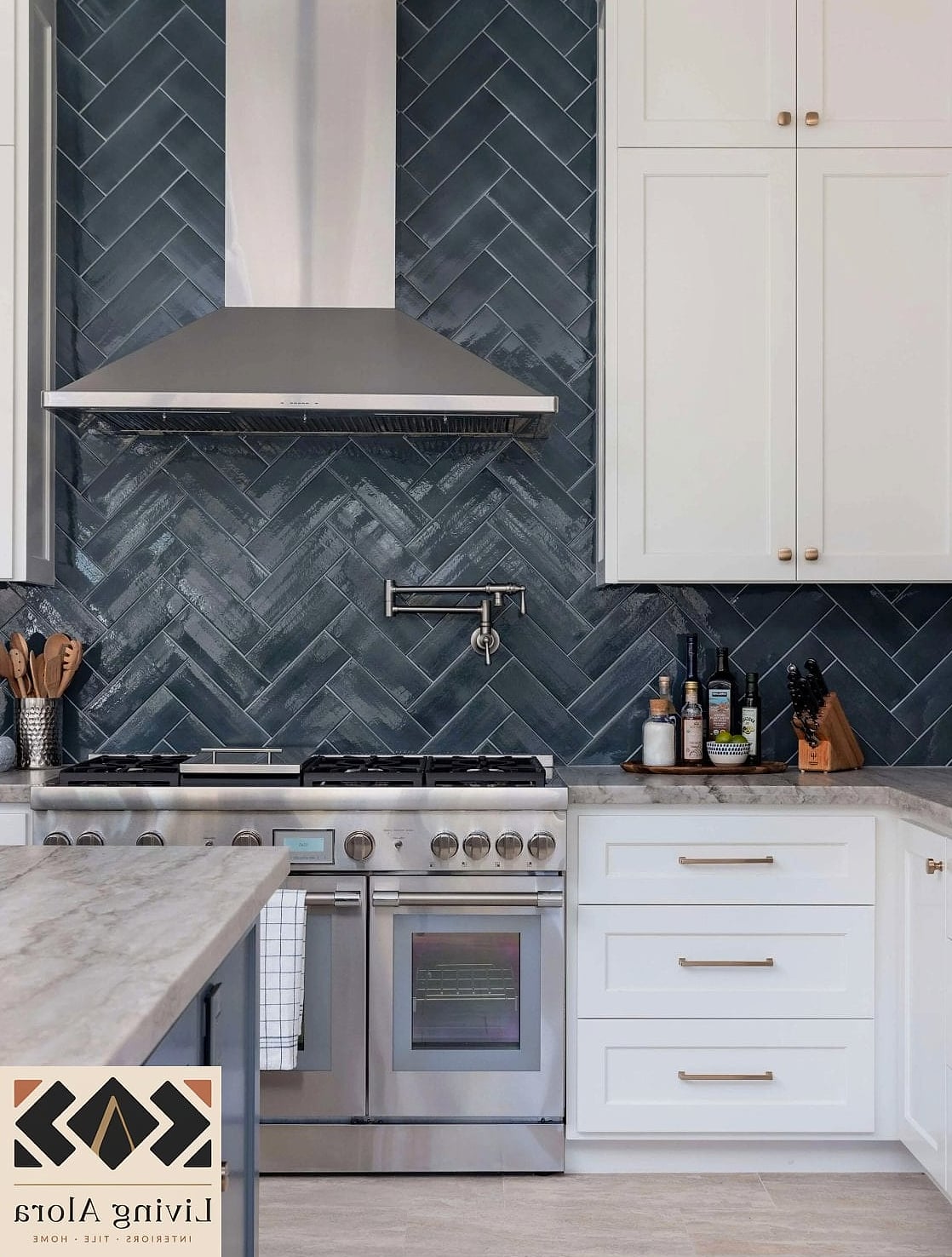 11 Kitchen Backsplash Ideas to Show Your Contractor 5 Herringbone Pattern Layout