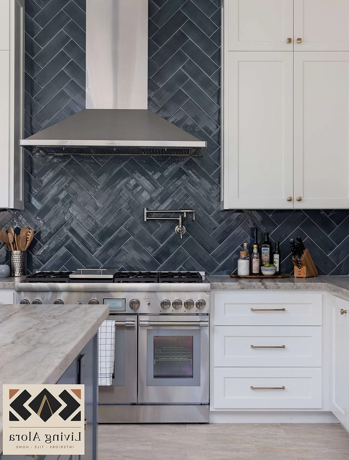 15 Kitchen Backsplash Ideas That Will Transform Your Space 5 Herringbone Pattern Tile