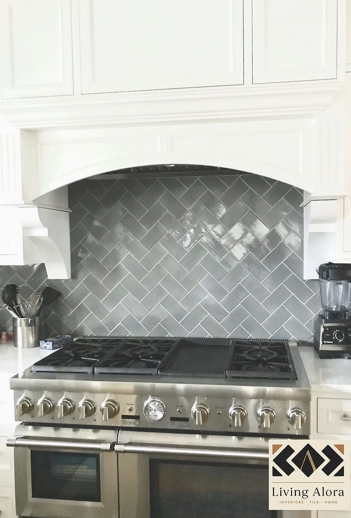 Herringbone Pattern in Soft Gray