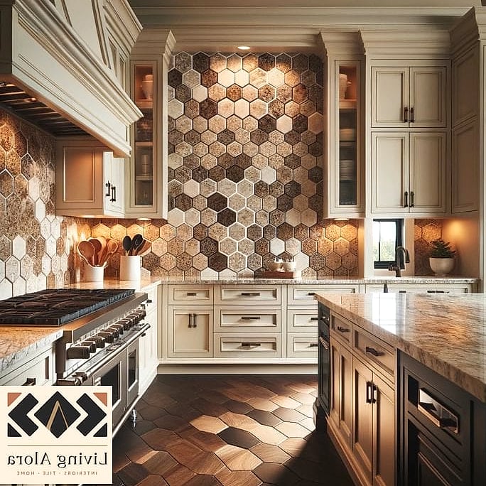 25 Backsplash for Granite Countertops Ideas That Will Change How You See Your Home 21 Hexagon Tile in Muted Tones