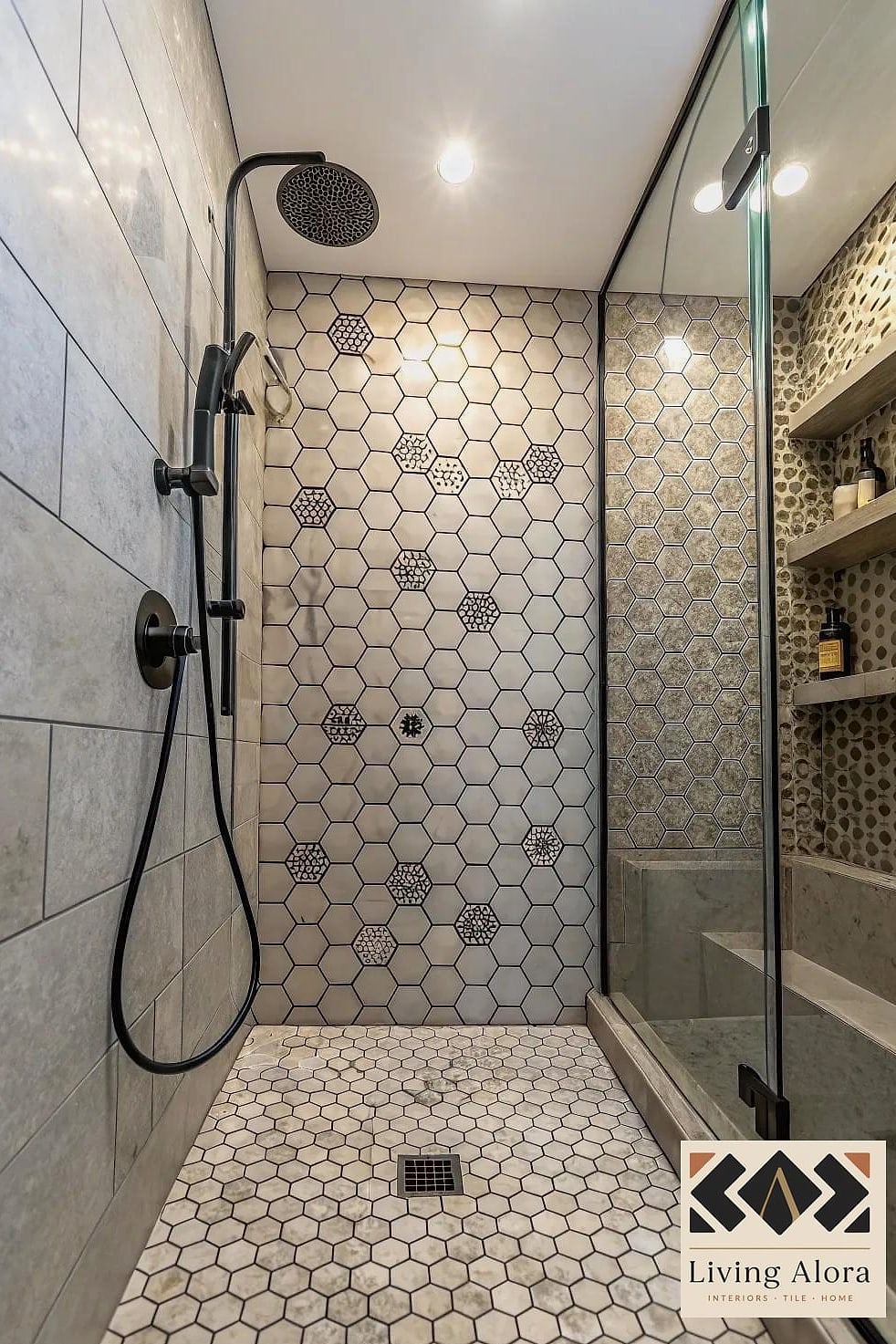 Hexagon Tile Niche or Shower Shelf