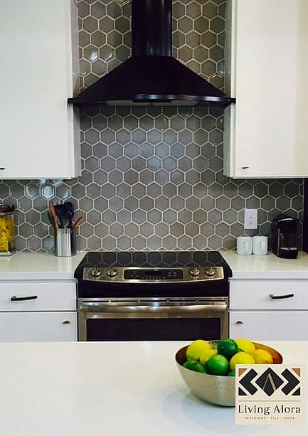 27 Kitchen Backsplash Ideas That Look Expensive But Aren't 17 Hexagon Tile in Neutral Tones