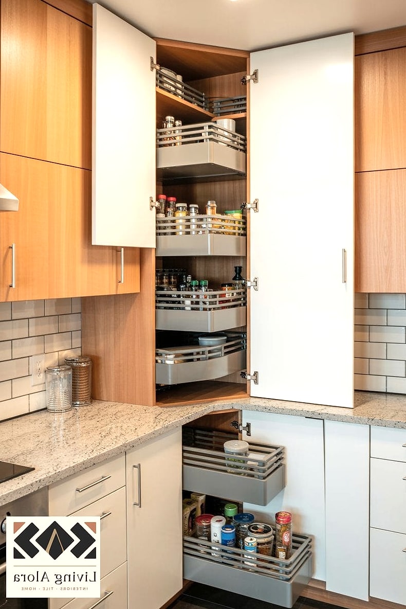 Hidden Storage Behind Sleek White Panels