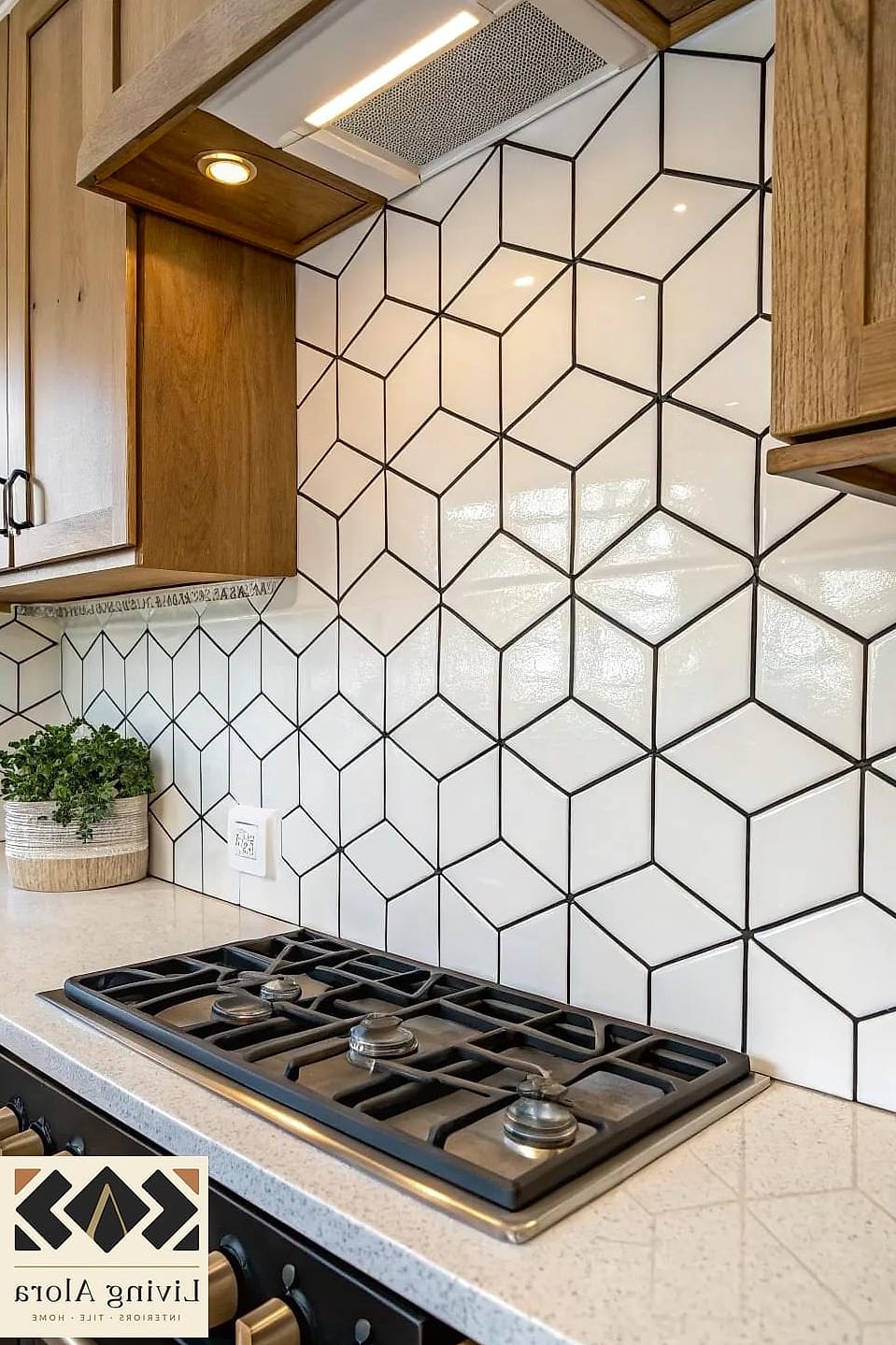 17 Honeycomb Backsplash Ideas That Look Expensive But Aren't 10 Honeycomb Backsplash with Contrasting Grout