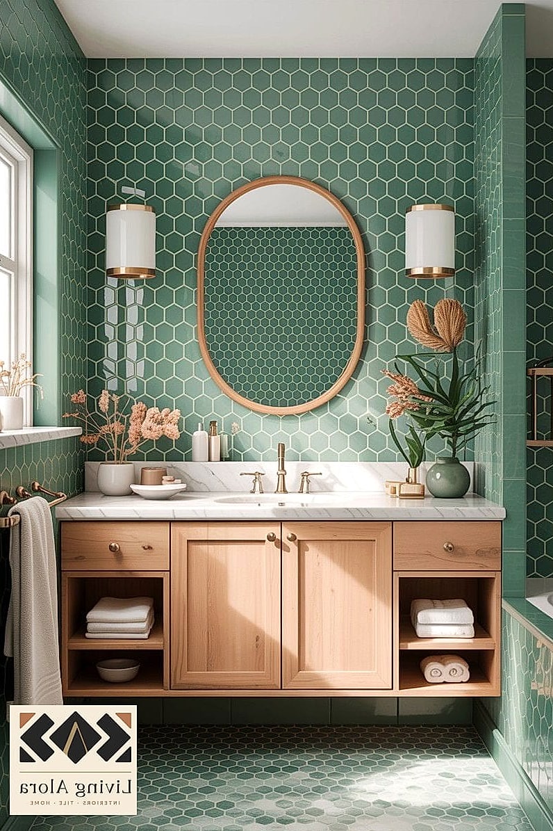 17 Honeycomb Backsplash Ideas That Look Expensive But Aren't 8 Honeycomb Tile in Soft Sage or Muted Green