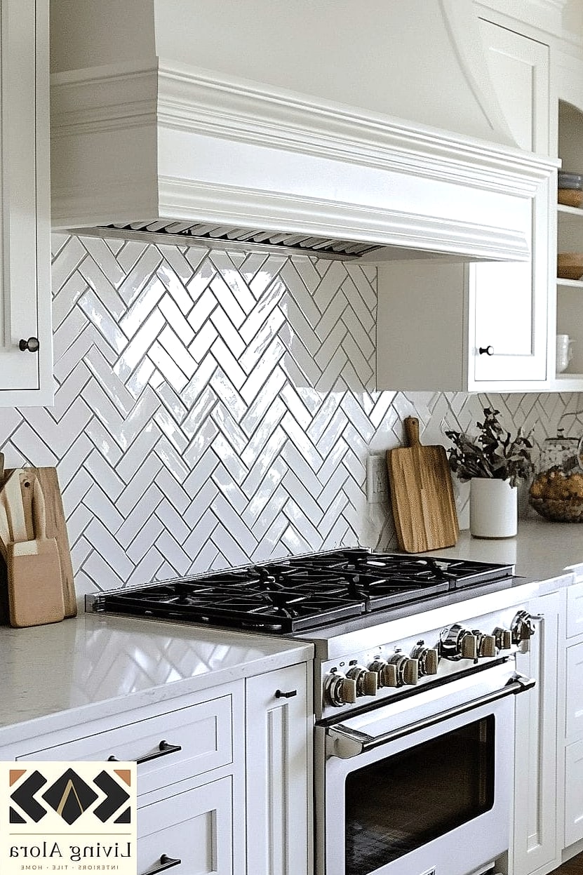 17 Honeycomb Backsplash Ideas That Look Expensive But Aren't 17 Honeycomb Tile with a Herringbone Border