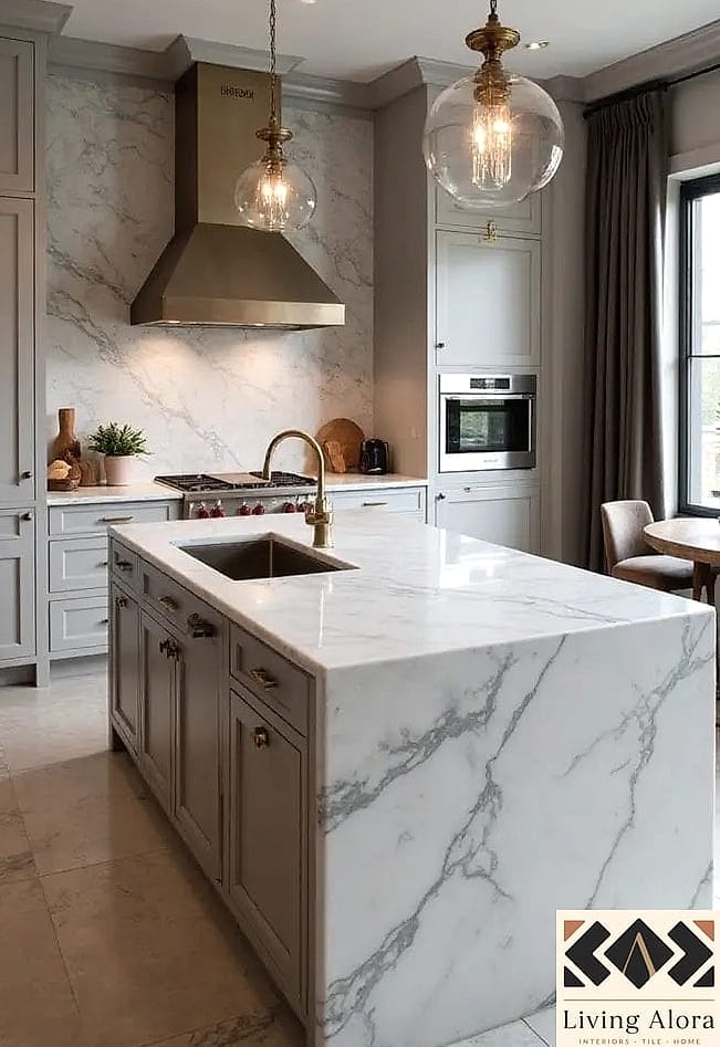 14 Elegant Kitchen Ideas Perfect for Any Budget 10 Install a Marble or Marble-Look Backsplash
