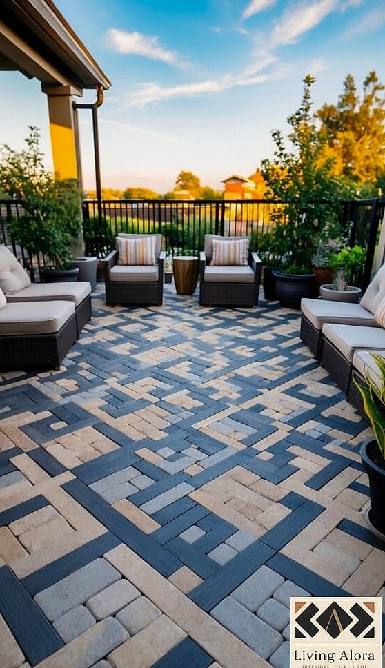 20 Geometric Tile Ideas to Inspire Your Next Renovation 21 Interlocking Geometric Tile in an Outdoor Space