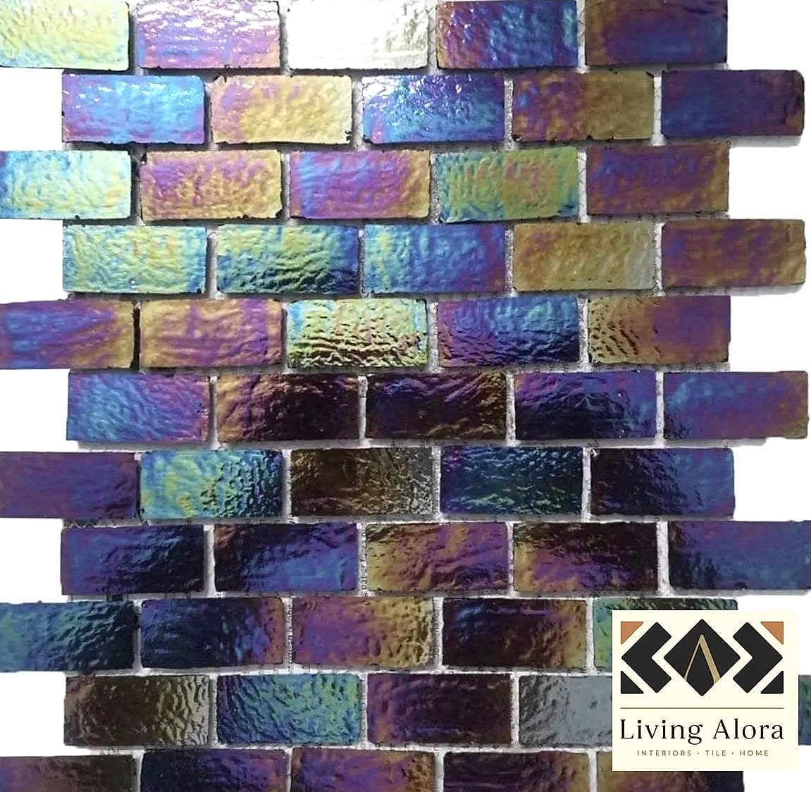 Iridescent Glass Mosaic Accent Wall