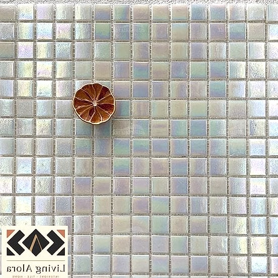 Iridescent White Glass Mosaic