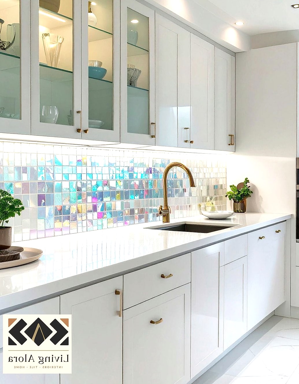 19 Mother of Pearl Backsplash Ideas We Can't Stop Pinning 6 Iridescent White Mother of Pearl for Coastal Kitchens