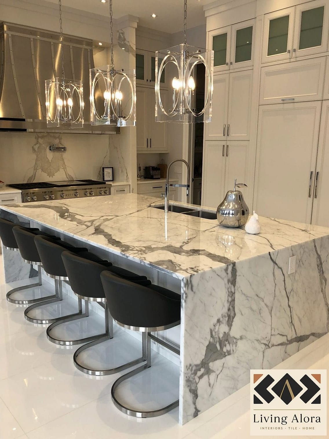 A Kitchen Island Waterfall Edge