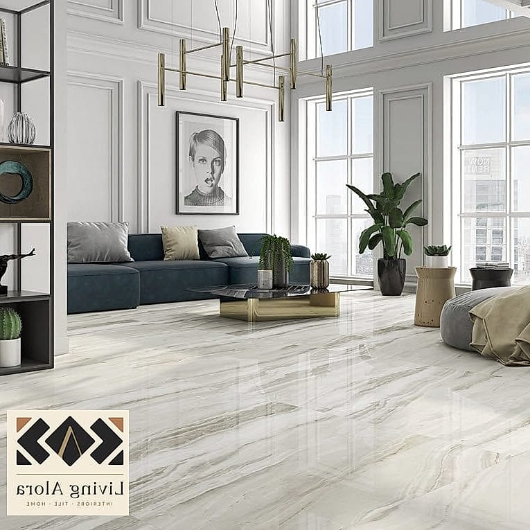 Large Format Floor Tile in Open-Concept Living Spaces