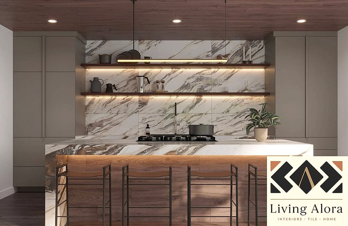 30 Stone Backsplash Ideas That Will Transform Your Space 8 Large-Format Quartzite Slab