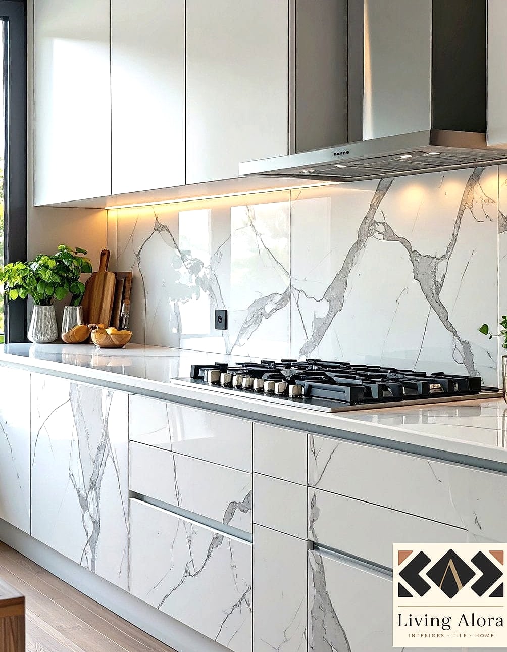 27 Kitchen Backsplash Ideas That Look Expensive But Aren't 14 Large-Format Slab Backsplash