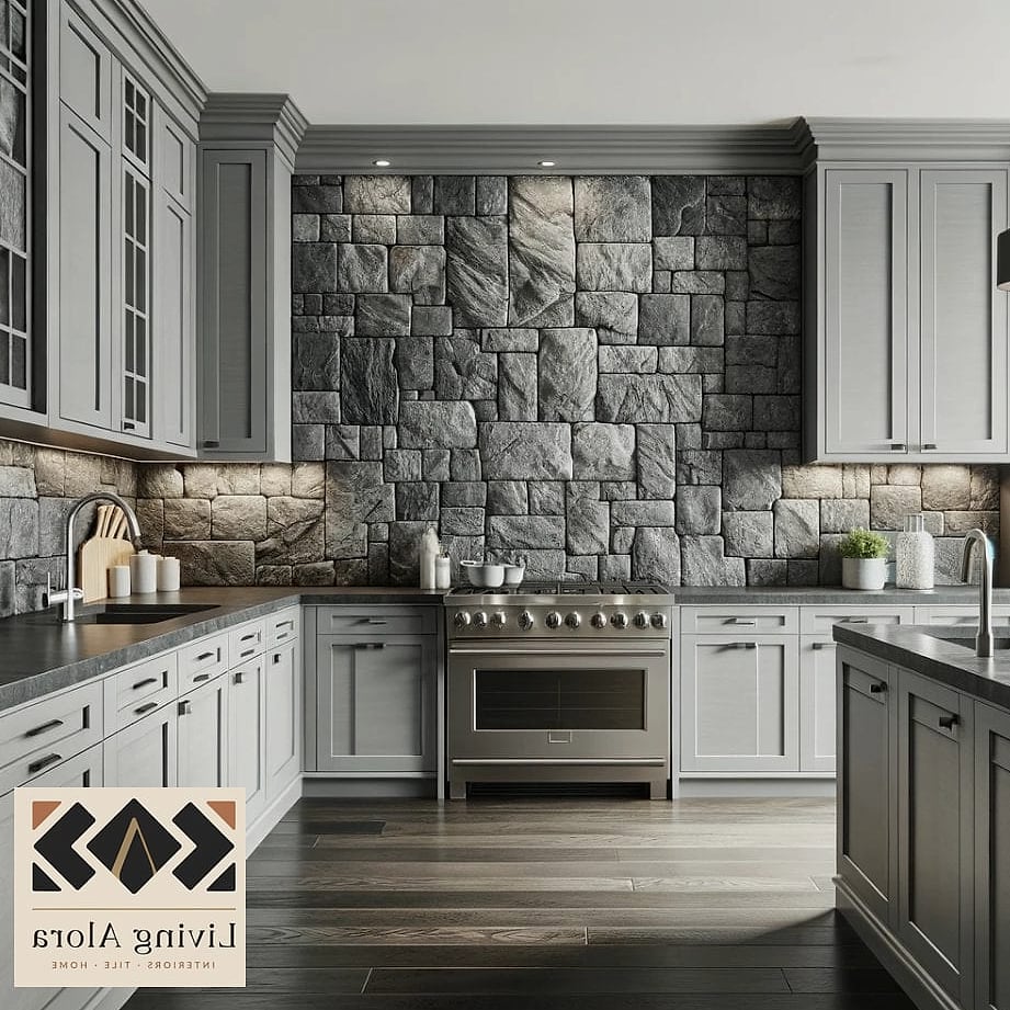Large Format Slab Backsplash for a Seamless Look
