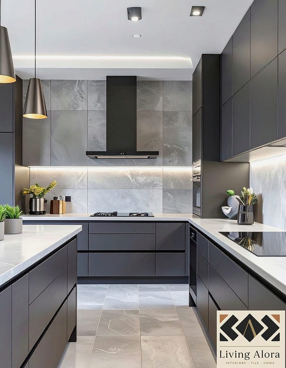 15 Backsplash for Dark Cabinets Ideas Worth Stealing From Interior Designers 14 Large Format Slab Tile for a Clean, Low-Maintenance Look