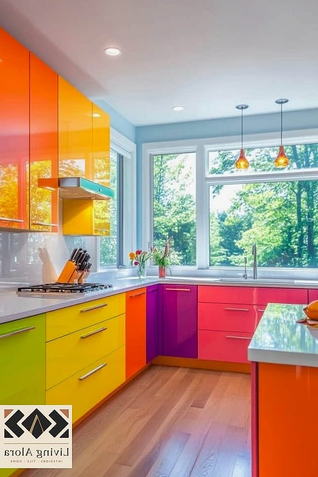 25 Colorful Kitchen Ideas That Look Expensive But Aren't 26 Layered Color Through Textiles and Decor