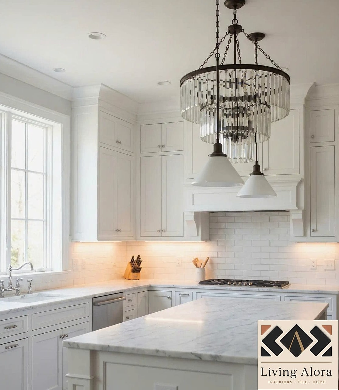 16 White Kitchen Ideas Perfect for Any Budget 12 Layered Lighting Over White Surfaces