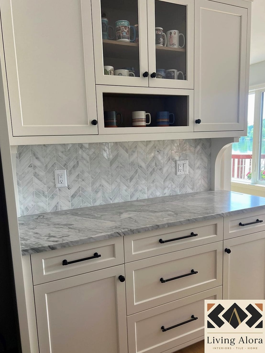 Marble Chevron Backsplash