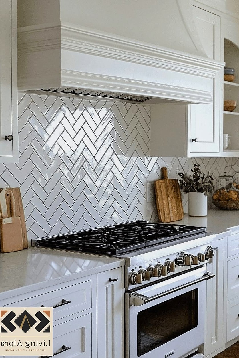 Marble Herringbone Mosaic