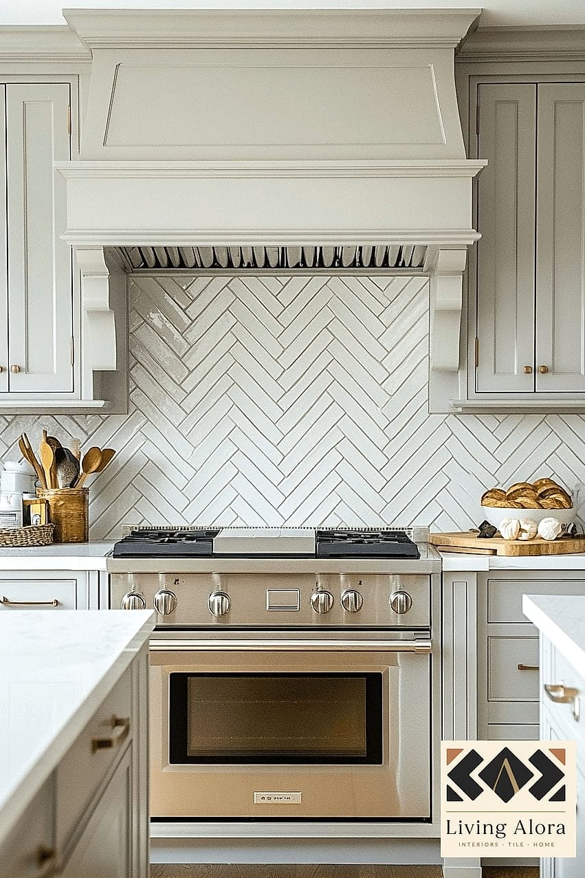 21 Marble Herringbone Backsplash Ideas That Look Expensive But Aren't 14 Marble Herringbone in a Matte Finish