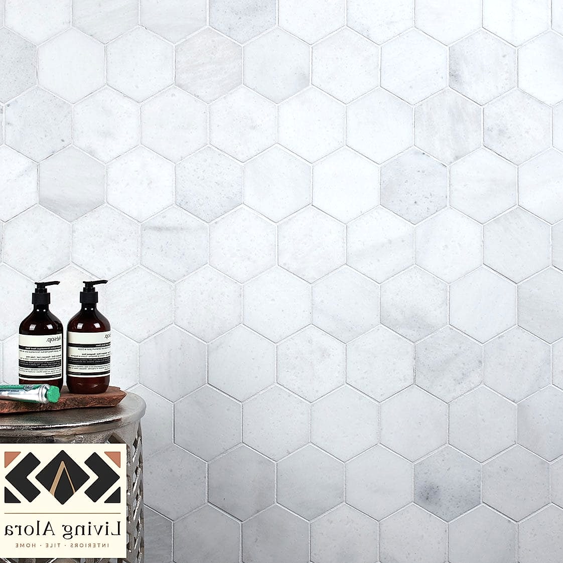 Marble Hexagon Mosaic