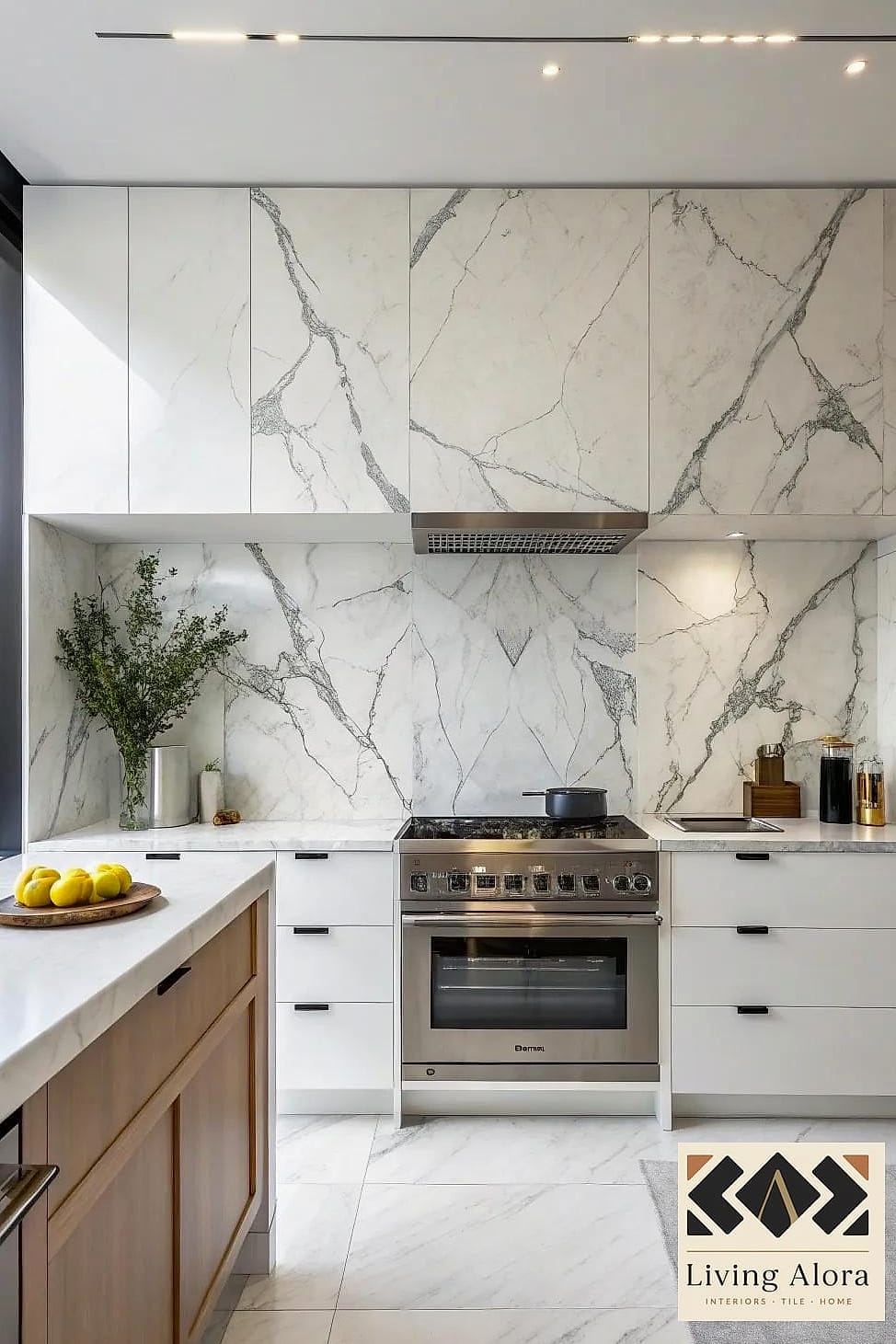 27 Modern Backsplash Ideas That Will Transform Your Space 9 Marble Look Porcelain Slab